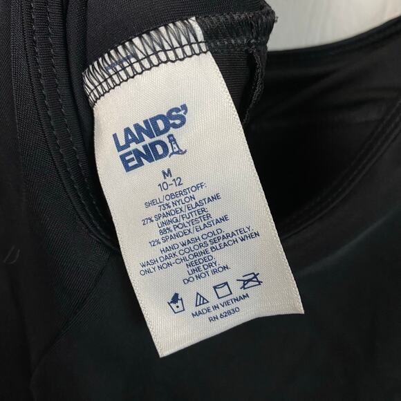Lands' End Black One Piece Swimsuit Size Size Medium 10/12 - Picture 5 of 5